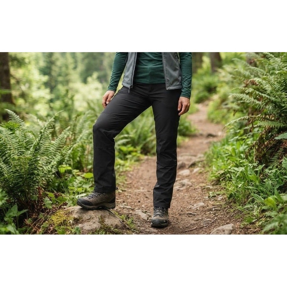 Lands' End Petite L 14/16 Squall Black Outdoor Snow Pants Water Resistant Hiking